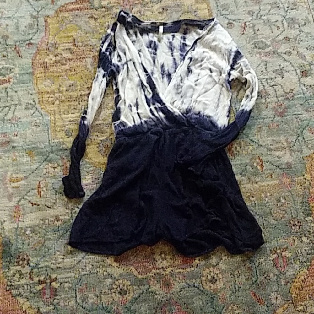 Mono b blue tie dye crossover romper s
